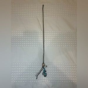 Necklace with blue bird 28”